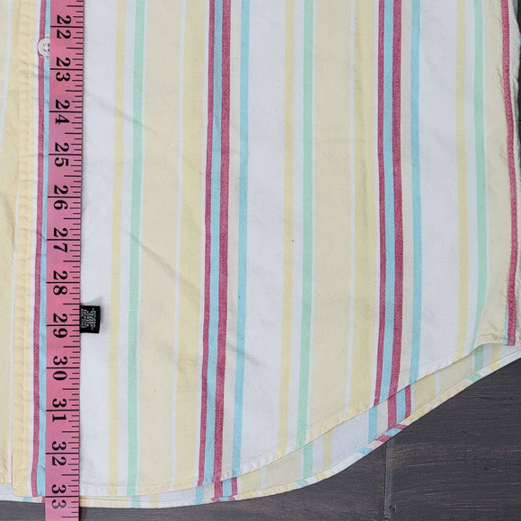 VTG 90s POLO COUNTRY Ralph Lauren Vertical Stripe Pastel Button Up Shirt Medium - Picture 7 of 8